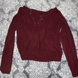 Red long sleeve sweater
